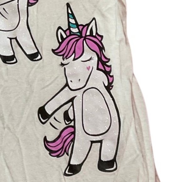 White Tunic Tee w/ Dancing Sparkle Unicorn Graphic - Picture 4 of 4
